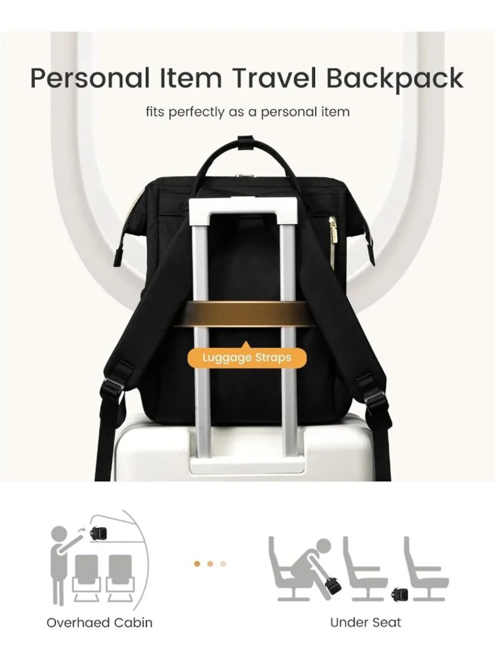 Stylish Waterproof Laptop Backpack for Women, 15.6